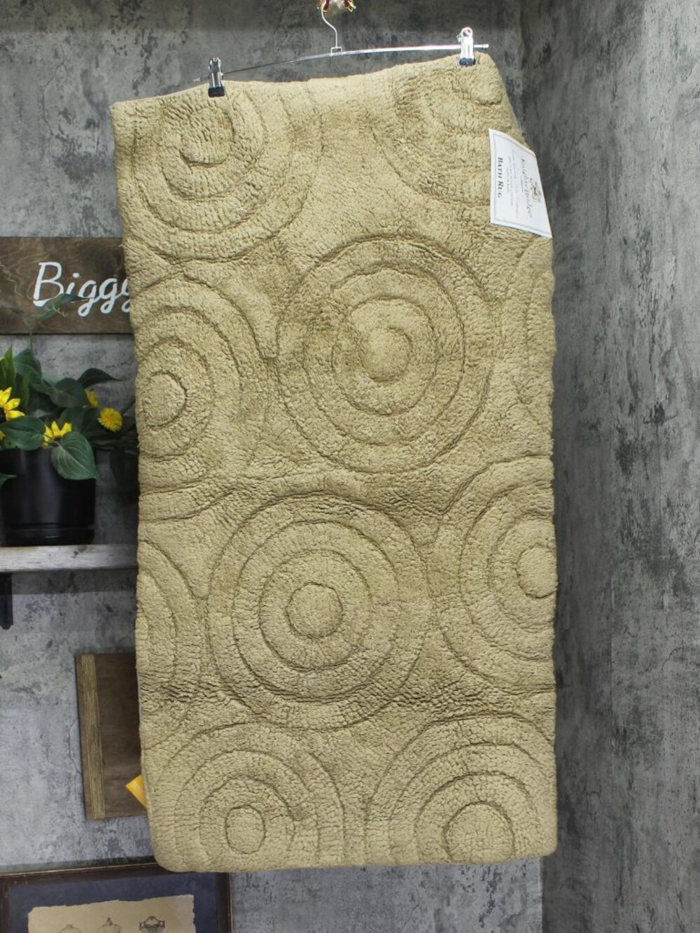 NWT Knights Bridge 100% Soft Plush Cotton Circle Bath Rug Mat Stone Brown 24x40